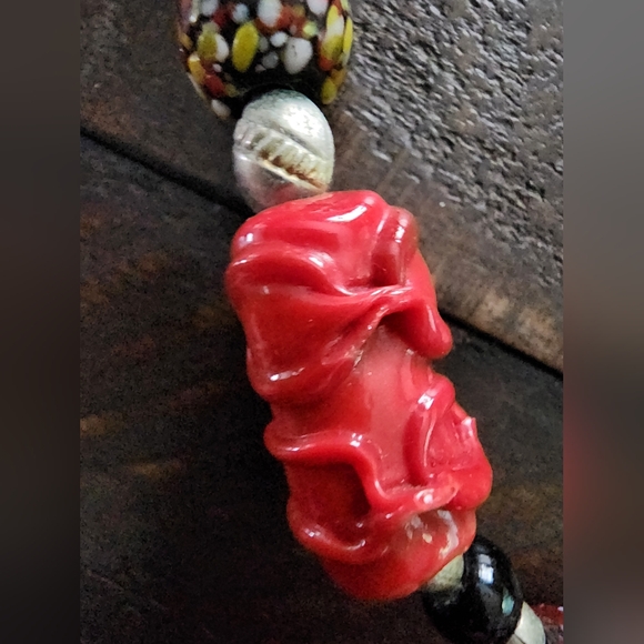 VINTAGE NECKLACE HANDCRAFTED AFRICAN ARTISAN BEADS - Picture 10 of 16